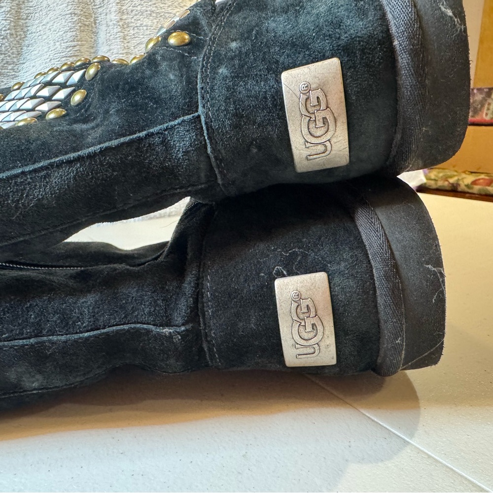 UGG Black Studded Women's Sheepskin Boots - Picture 12 of 12